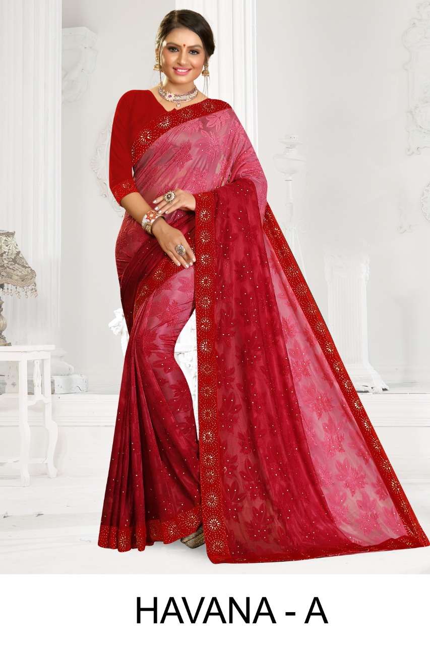Havana by ranjna saree siroski border heavy diamond work fastiv wear saree Collection 