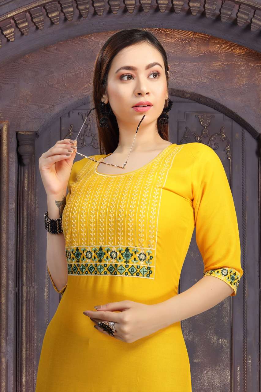 Ice cream by fashion talk heavy rayon with work kurti Catalog Collection Wholesaler Lowest Best Price In Ahmedabad Surat Chennai India Uk Usa Malaysia Singapore Canada Australia