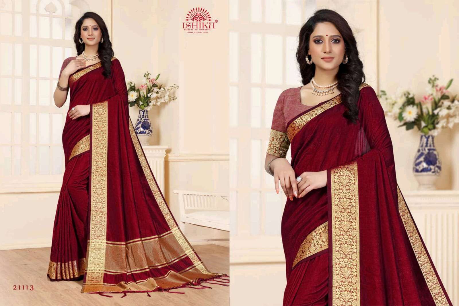 ishika saree angoori soft silk with resham border ethnic collection 