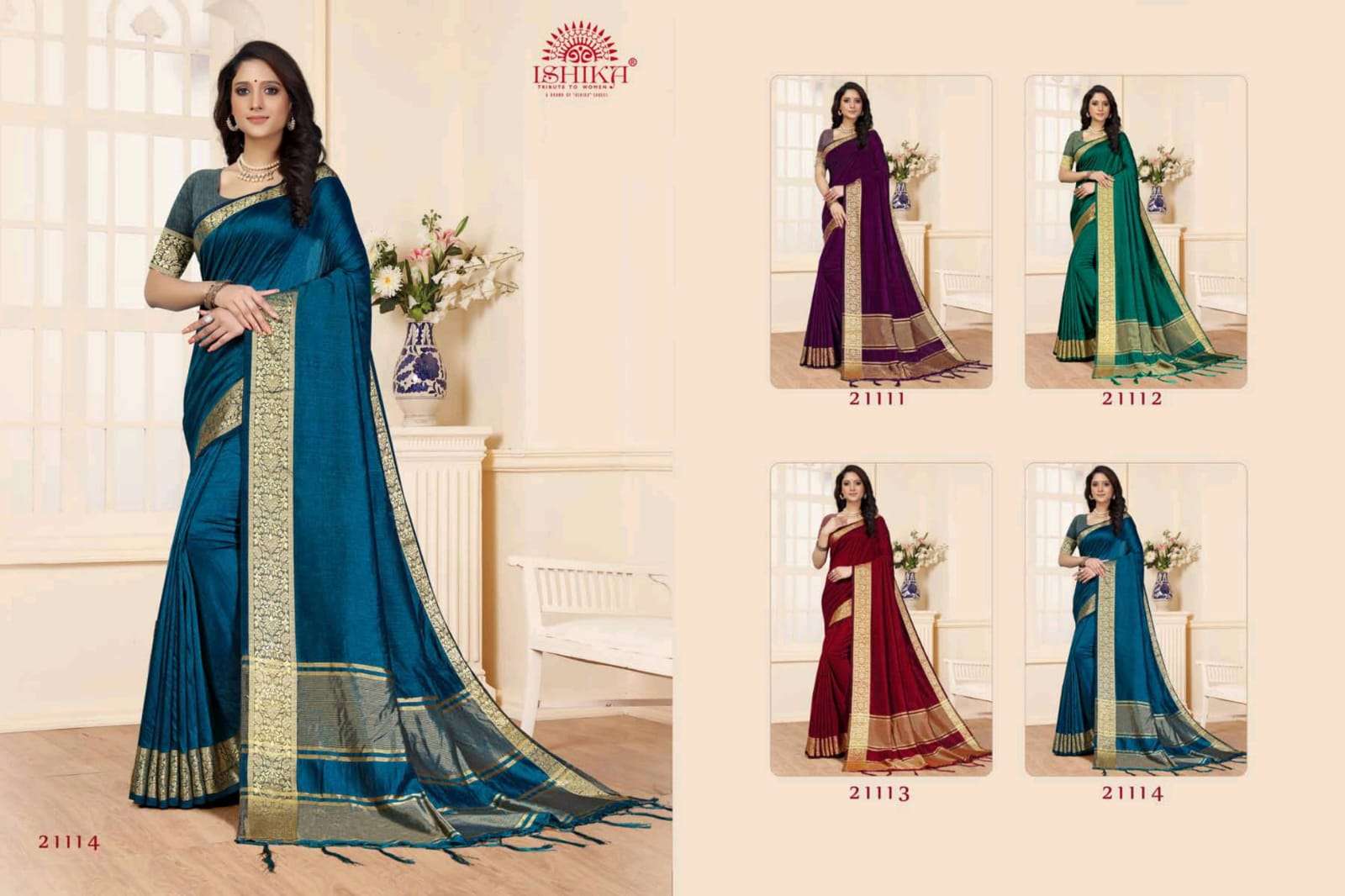 ishika saree angoori soft silk with resham border ethnic collection 