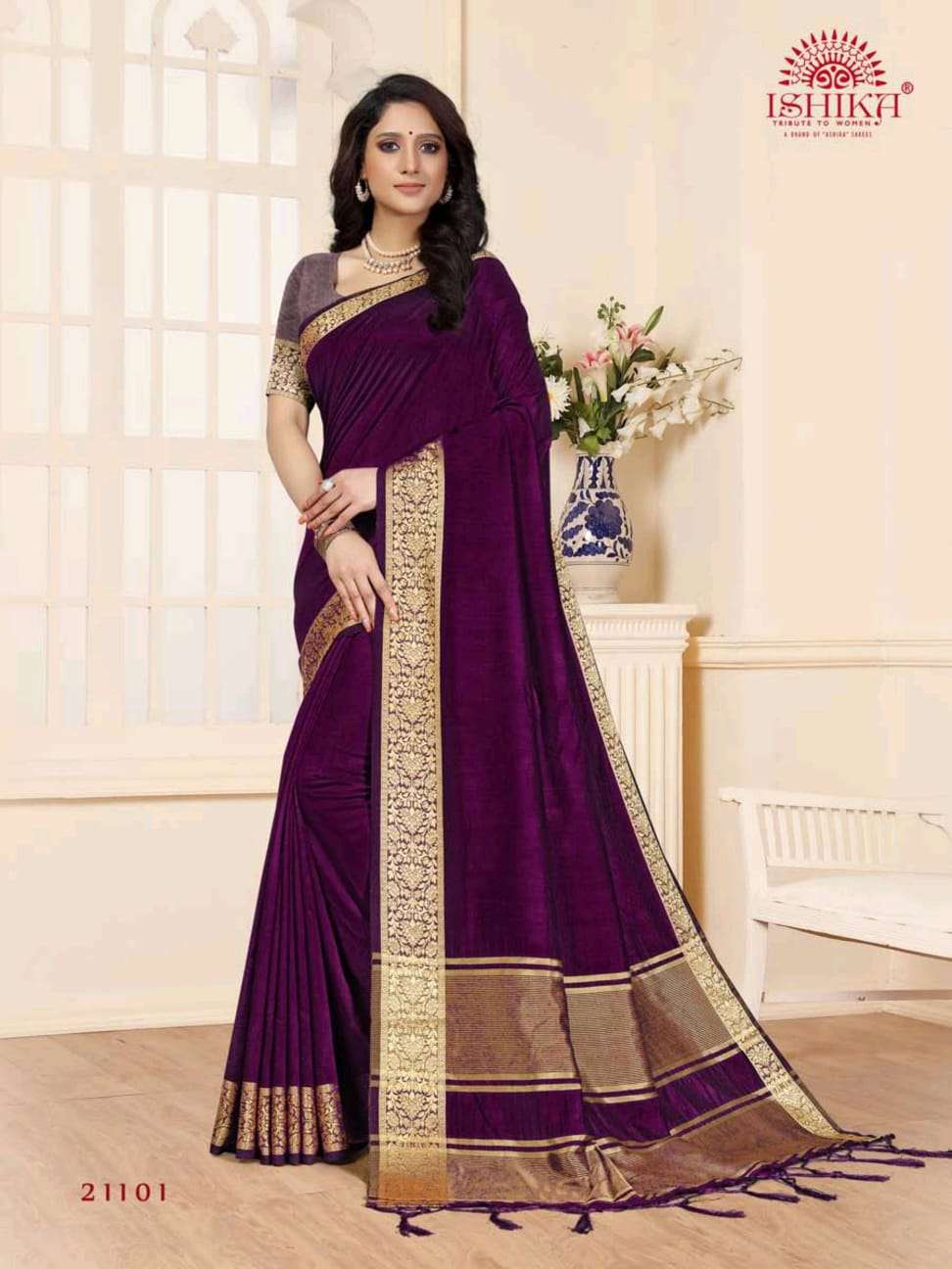 ishika saree angoori soft silk with resham border ethnic collection 