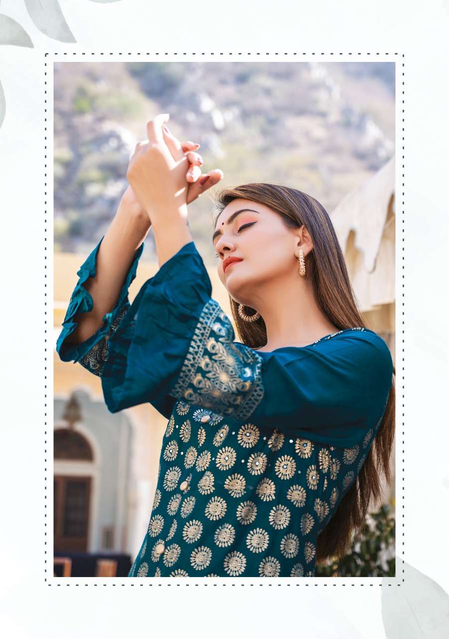 Jasmine by wanna heavy rayon gold print with pant Catalog Collection Wholesaler Lowest Best Price In Ahmedabad Surat Chennai India Uk Usa Malaysia Singapore Canada Australia