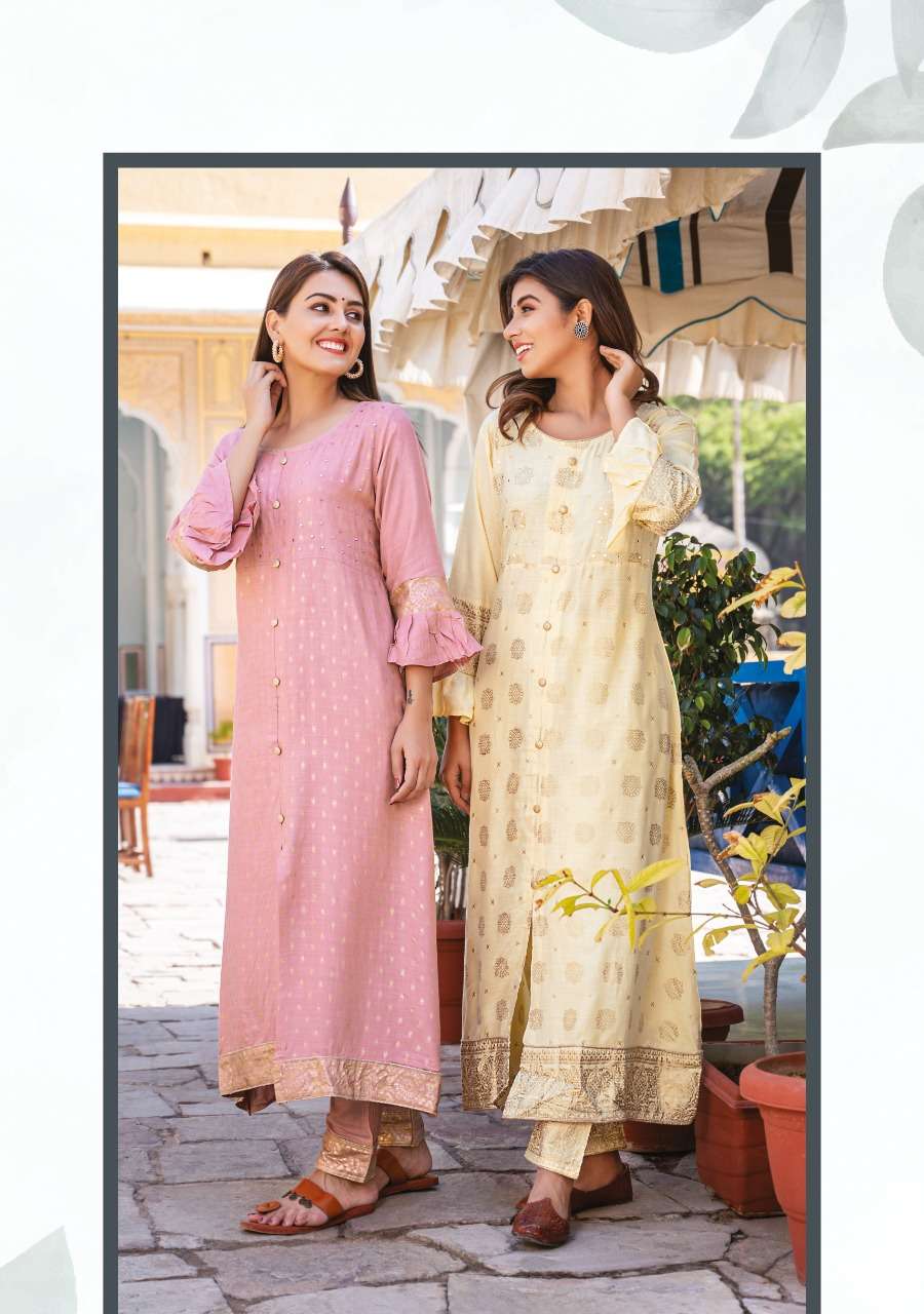 Jasmine by wanna heavy rayon gold print with pant Catalog Collection Wholesaler Lowest Best Price In Ahmedabad Surat Chennai India Uk Usa Malaysia Singapore Canada Australia