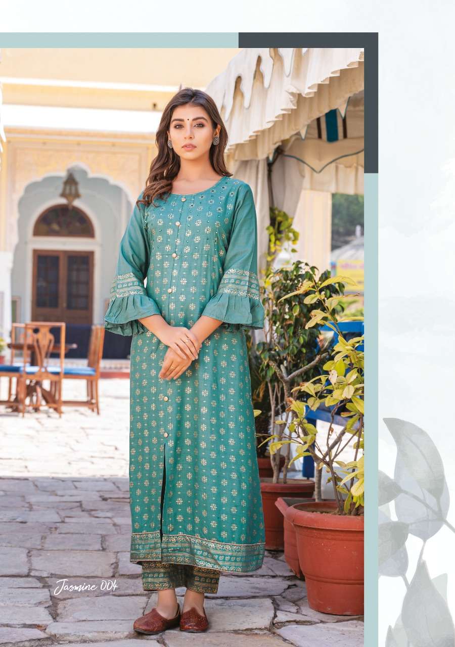 Jasmine by wanna heavy rayon gold print with pant Catalog Collection Wholesaler Lowest Best Price In Ahmedabad Surat Chennai India Uk Usa Malaysia Singapore Canada Australia