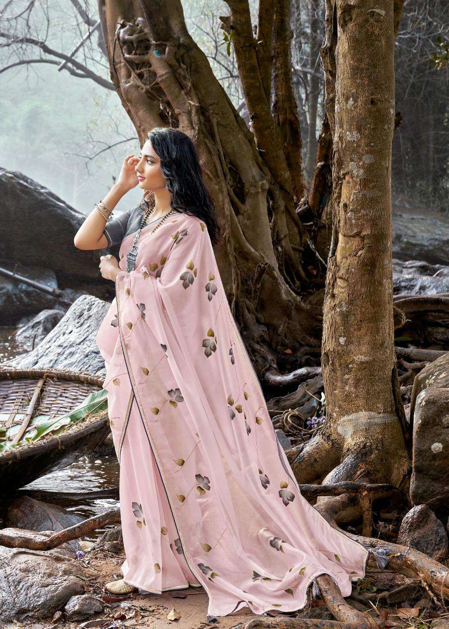 kashvi amor organza silk hand print exclusive sarees