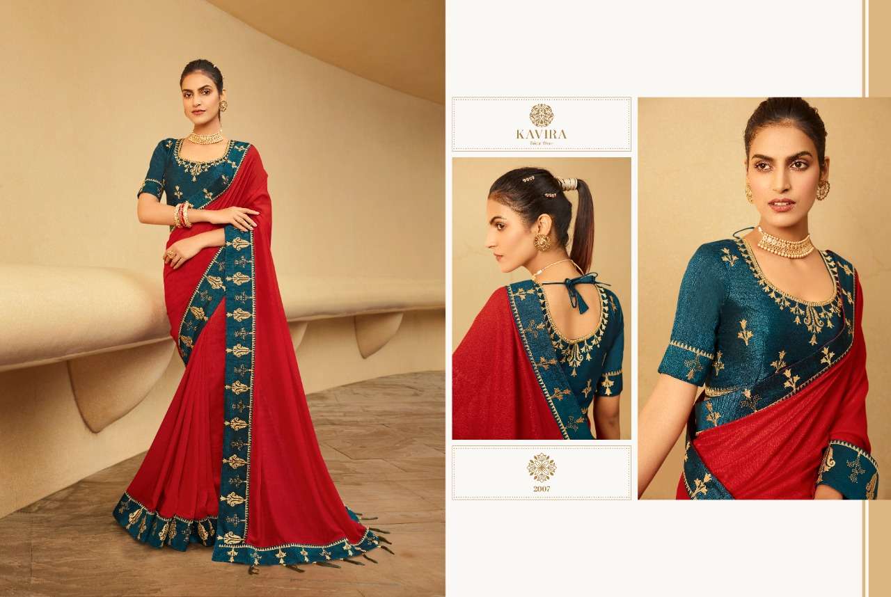 kavira antara 2001-2009 series elegant fancy lady sari wholesale shop in surat 