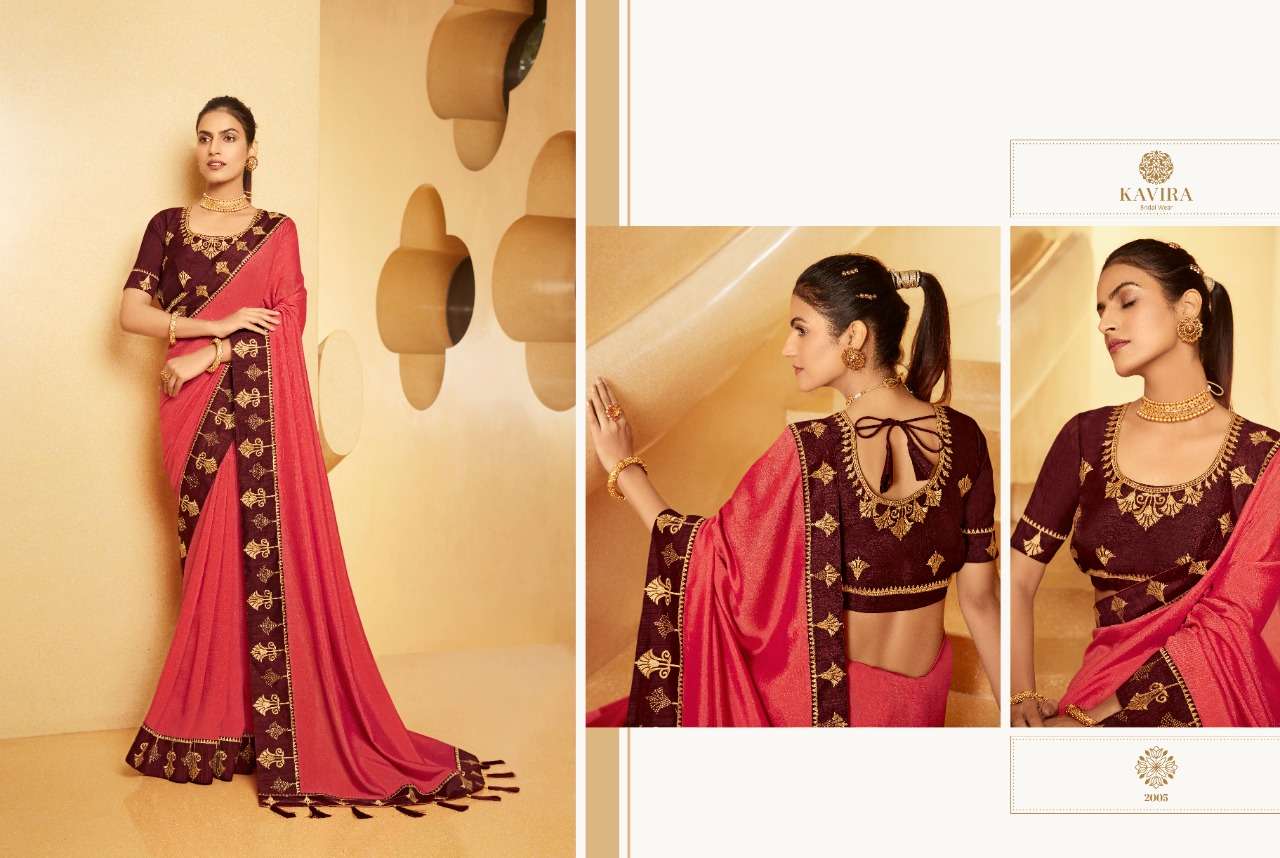 kavira antara 2001-2009 series elegant fancy lady sari wholesale shop in surat 