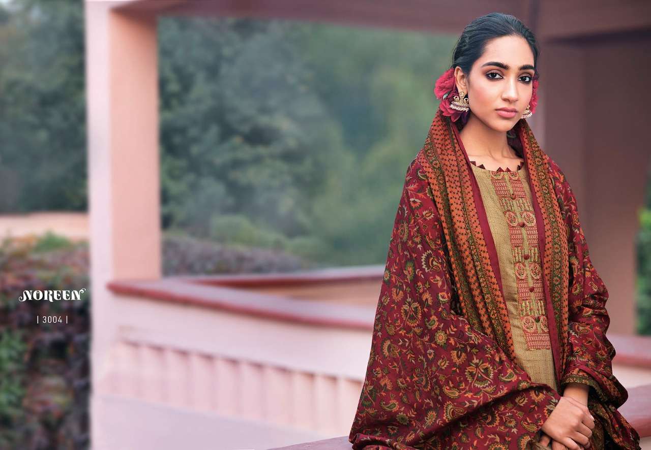 lt noreen present shanaya cotton satin printed work dress materials