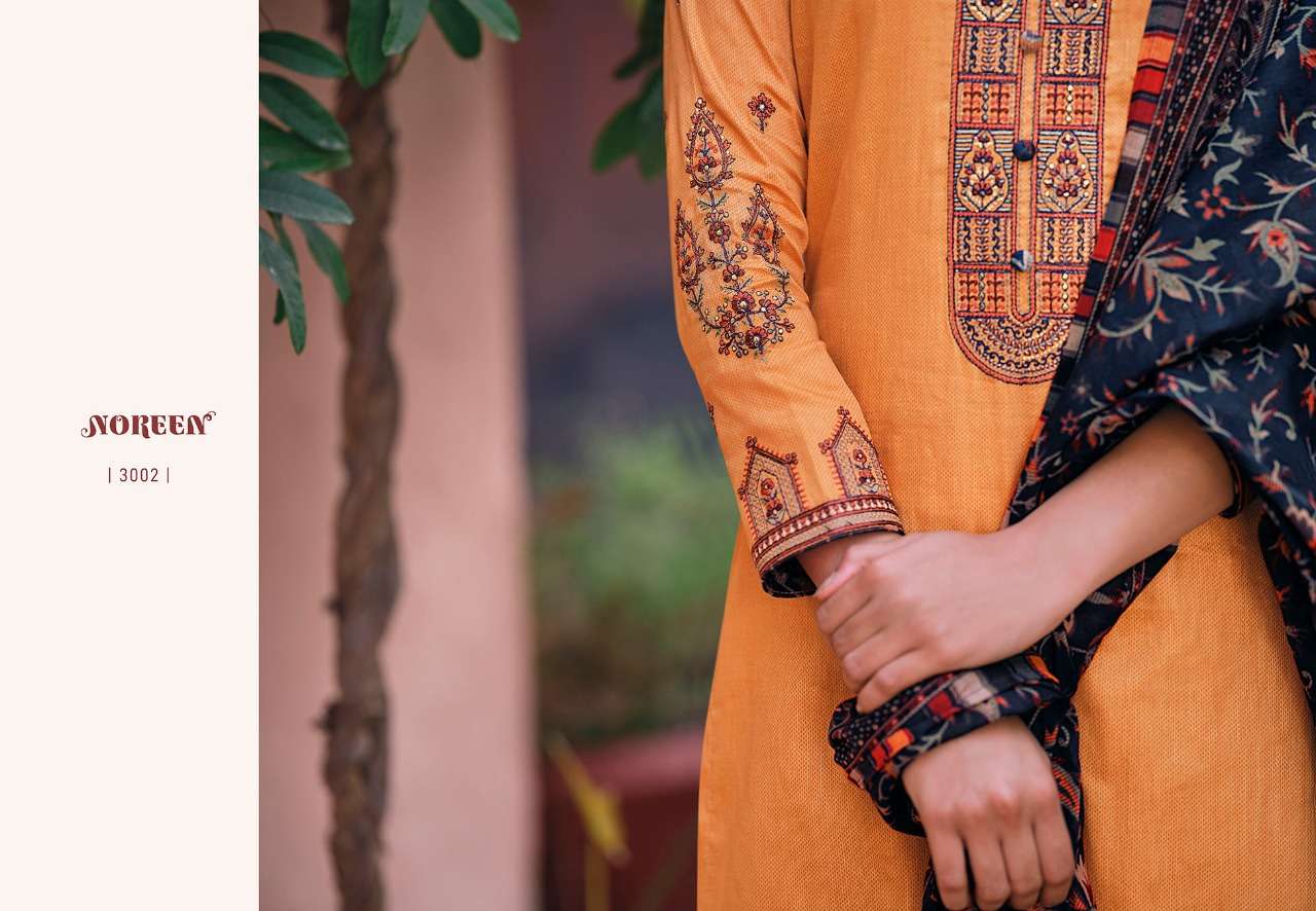 lt noreen present shanaya cotton satin printed work dress materials