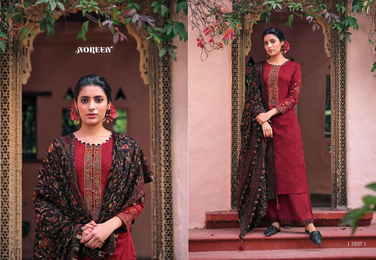 lt noreen present shanaya cotton satin printed work dress materials