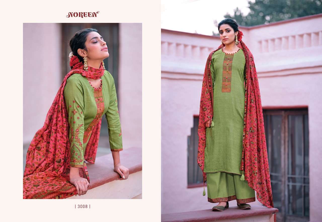 lt noreen present shanaya cotton satin printed work dress materials