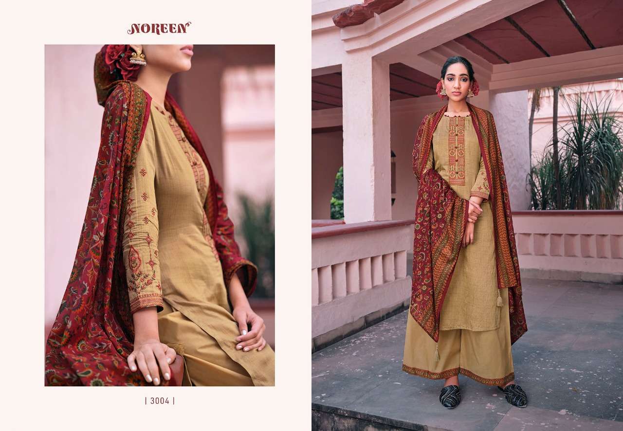 lt noreen present shanaya cotton satin printed work dress materials