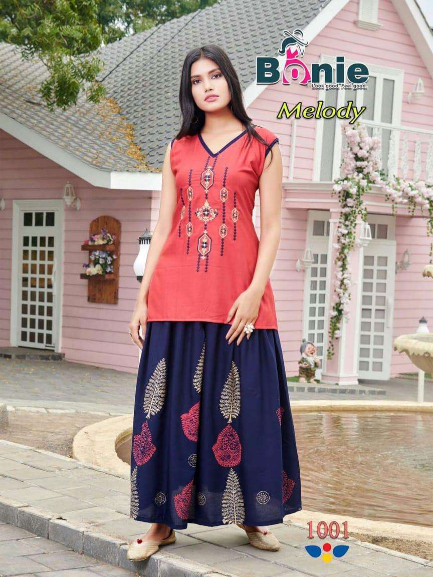 melody by bonie heavy rayon kurti with skirt long Catalog Collection Wholesaler Lowest Best Price In Ahmedabad Surat Chennai India Uk Usa Malaysia Singapore Canada Australia
