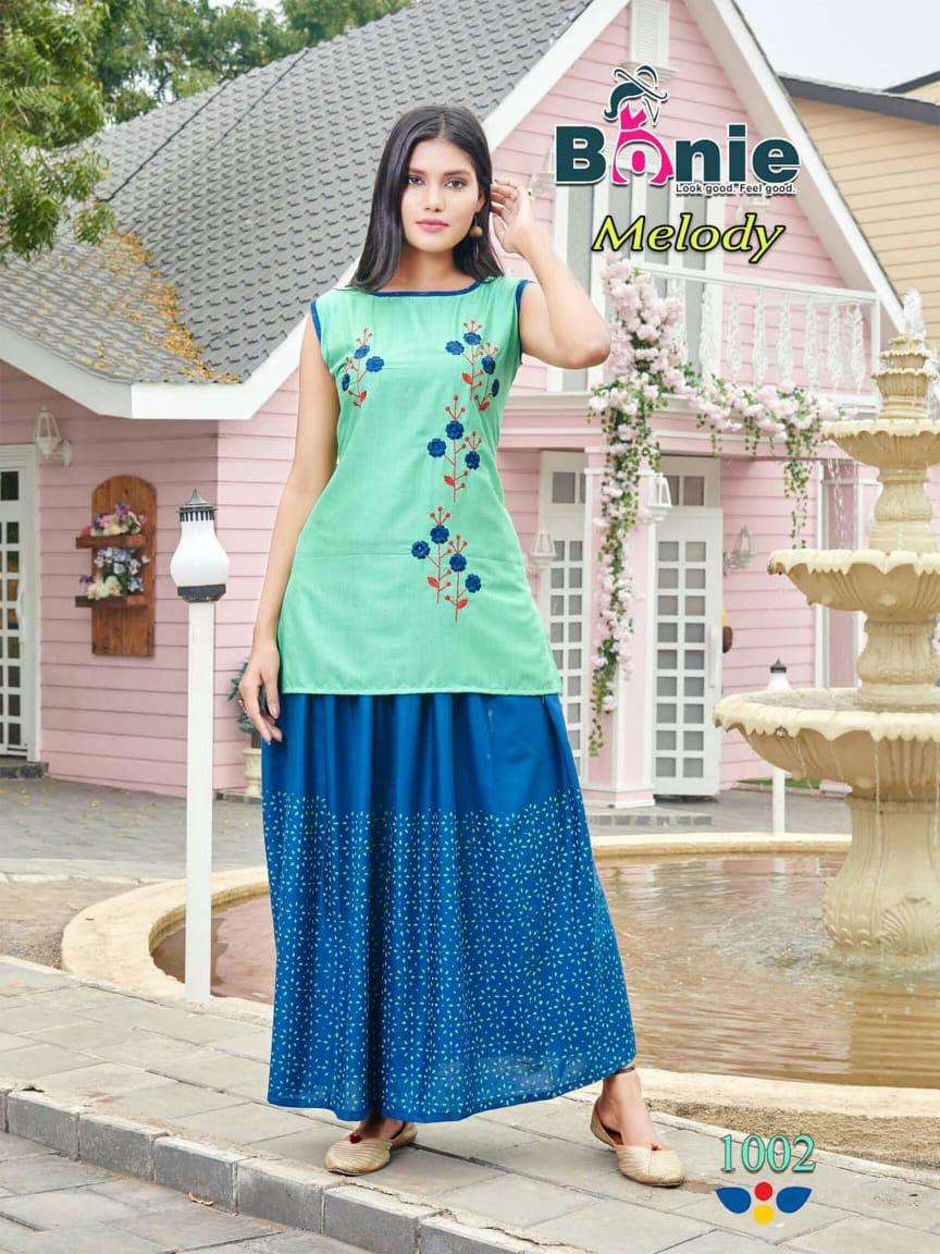melody by bonie heavy rayon kurti with skirt long Catalog Collection Wholesaler Lowest Best Price In Ahmedabad Surat Chennai India Uk Usa Malaysia Singapore Canada Australia