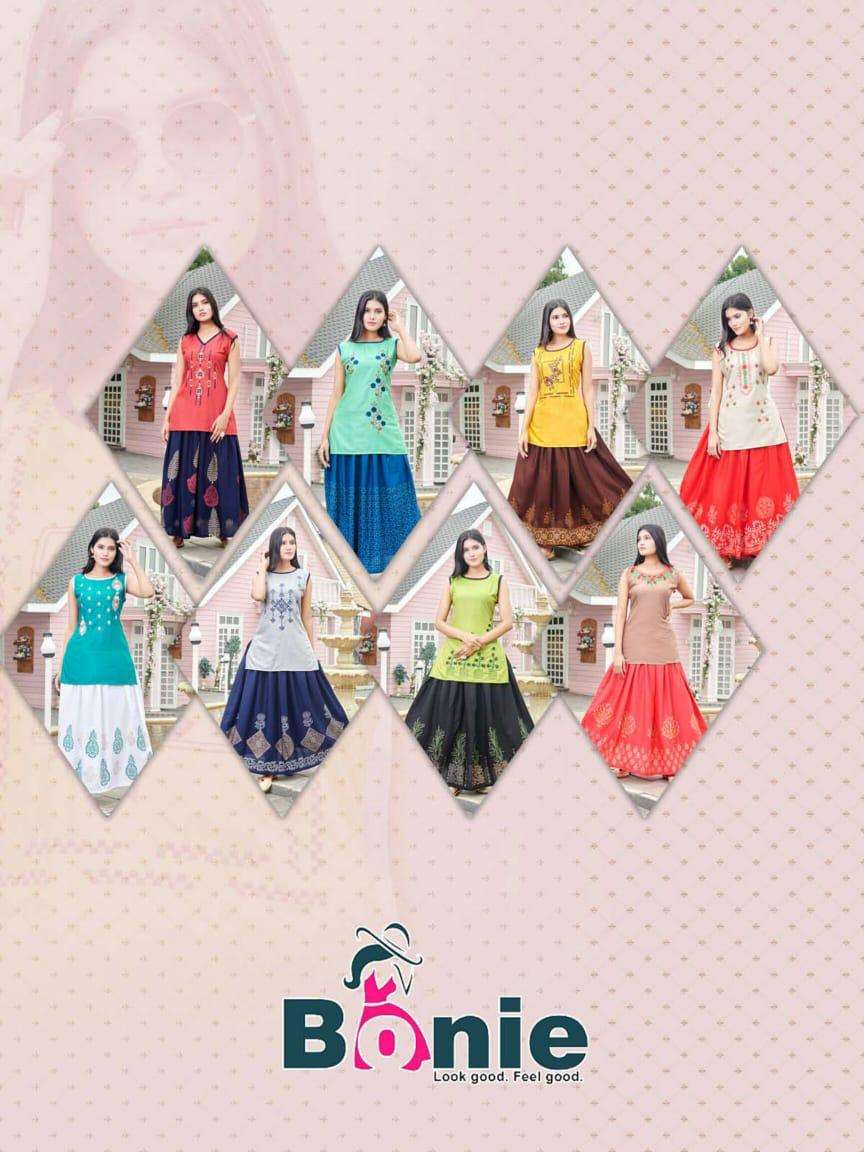 melody by bonie heavy rayon kurti with skirt long Catalog Collection Wholesaler Lowest Best Price In Ahmedabad Surat Chennai India Uk Usa Malaysia Singapore Canada Australia