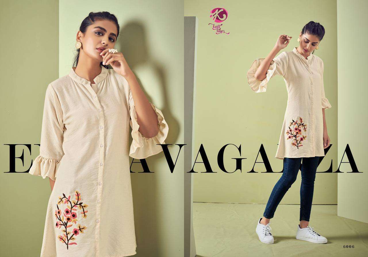orchid vol 2 by kurti times viscose embroidery short top wholesaler