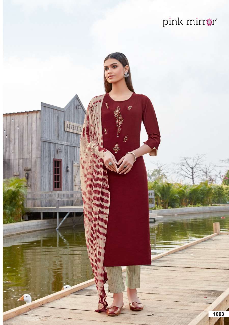 pink mirror present story readymade designer fancy indian suits collection