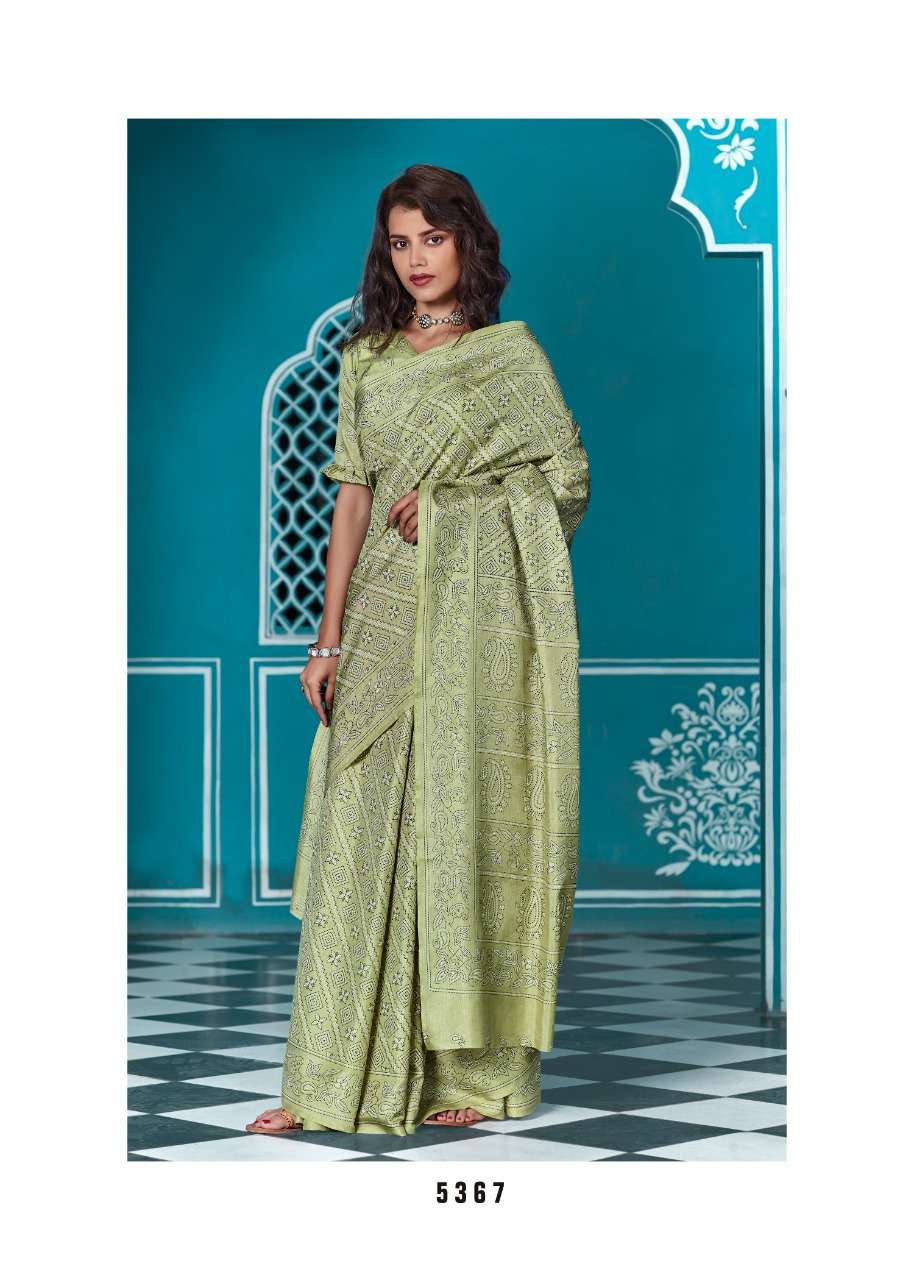 shangrila lucknowi kadi silk with digital printed sari wholesale shop in surat 