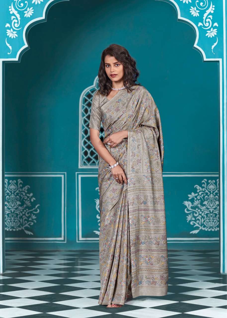 shangrila lucknowi kadi silk with digital printed sari wholesale shop in surat 