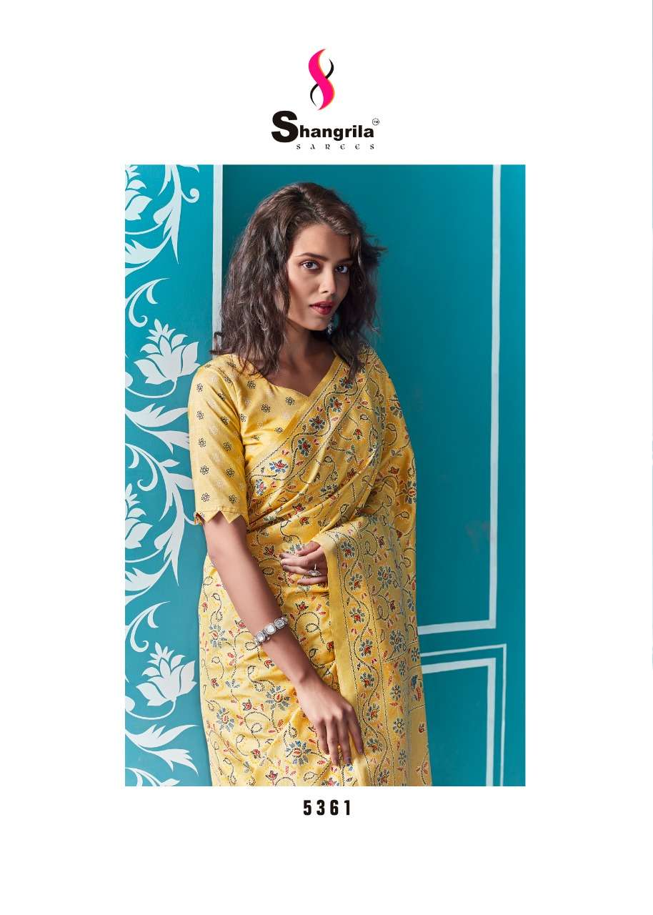 shangrila lucknowi kadi silk with digital printed sari wholesale shop in surat 