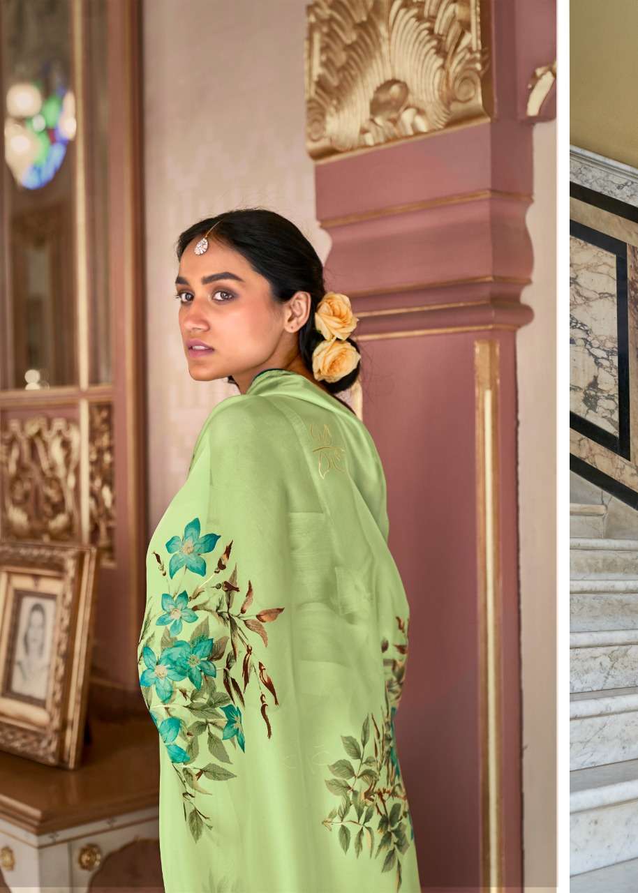 shangrila royal touch organza saree with foil and border for summer 2021