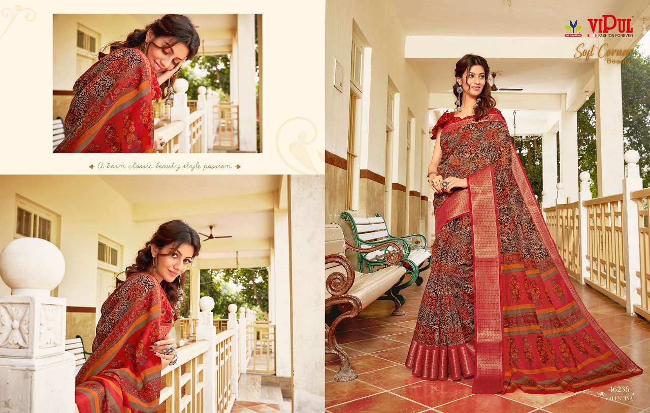 soft corner beauty by vipul weaving linen designer saree