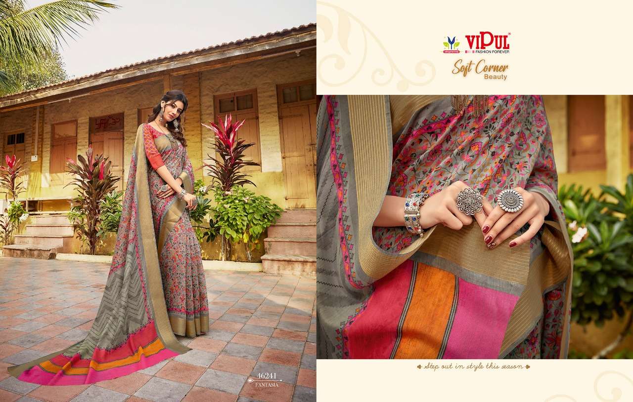 soft corner beauty by vipul weaving linen designer saree
