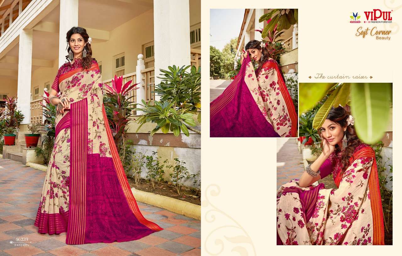 soft corner beauty by vipul weaving linen designer saree