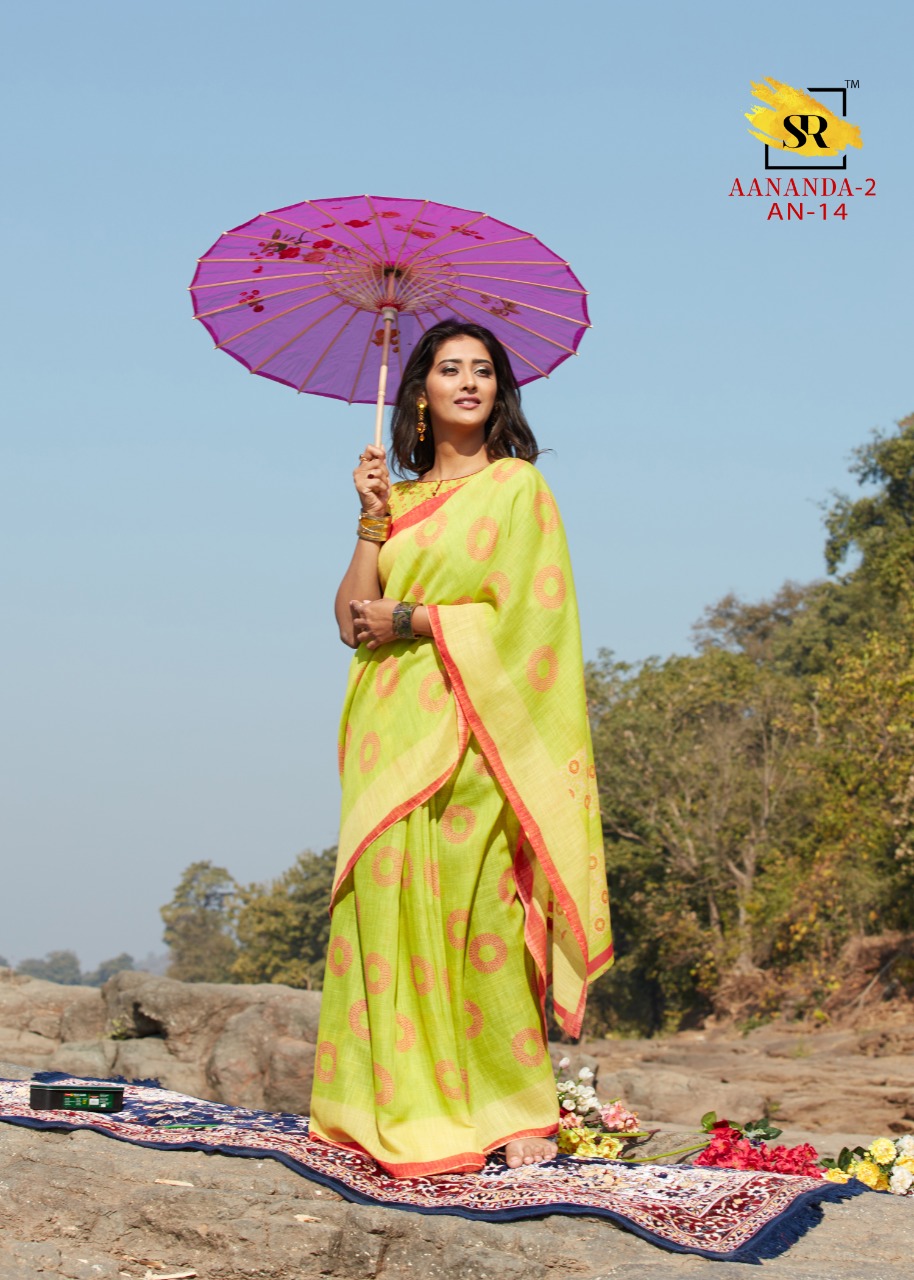Sr Aananda Vol 2 New Stylish Linen With Print Casual Wear Saree Online Shopping
