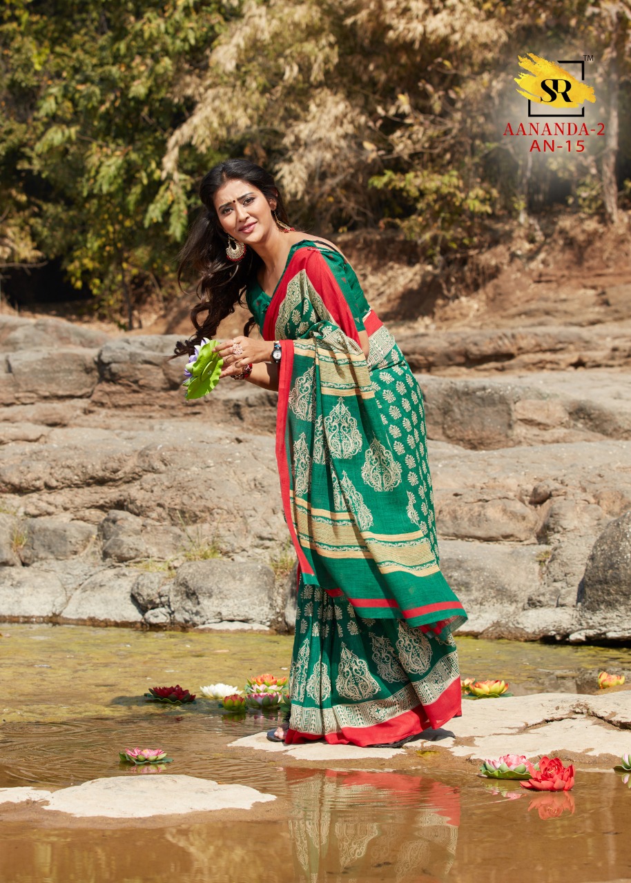 Sr Aananda Vol 2 New Stylish Linen With Print Casual Wear Saree Online Shopping