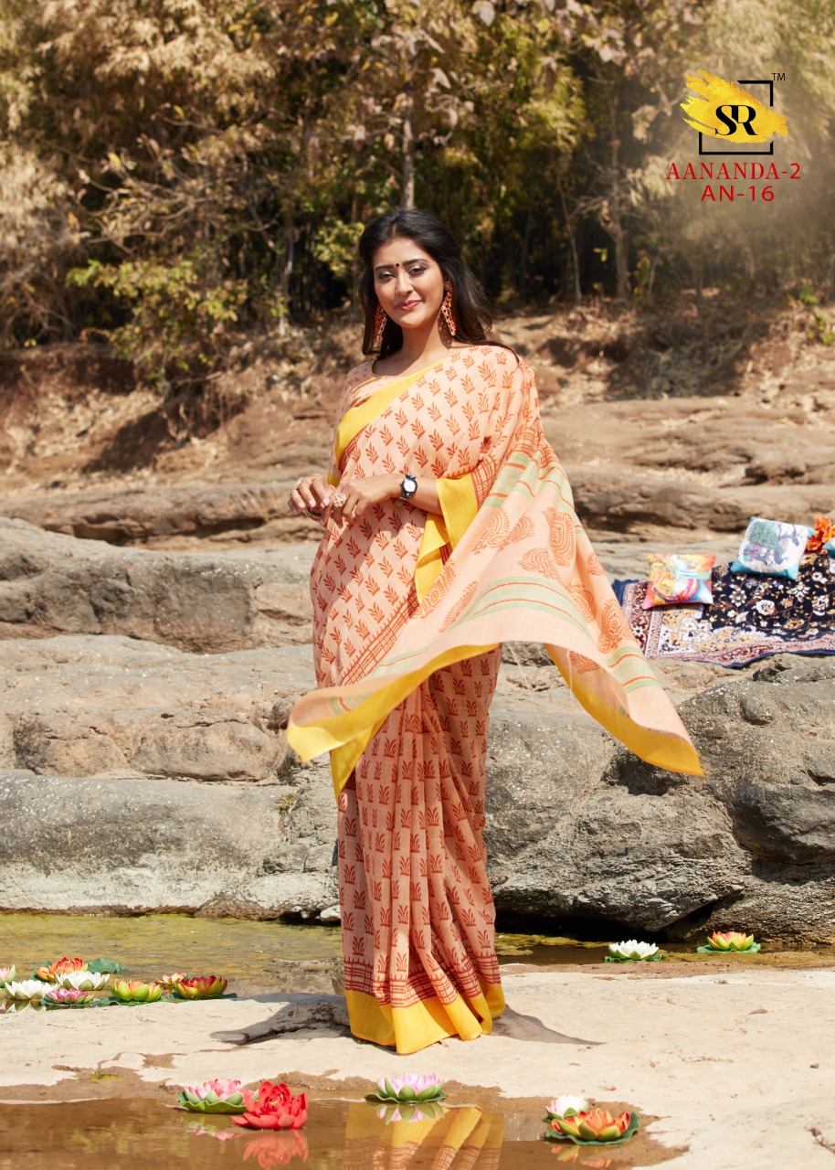 Sr Aananda Vol 2 New Stylish Linen With Print Casual Wear Saree Online Shopping