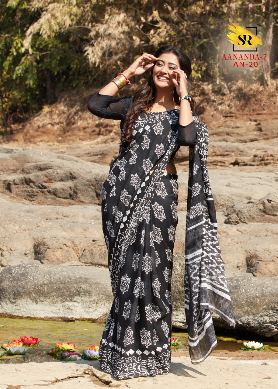 Sr Aananda Vol 2 New Stylish Linen With Print Casual Wear Saree Online Shopping