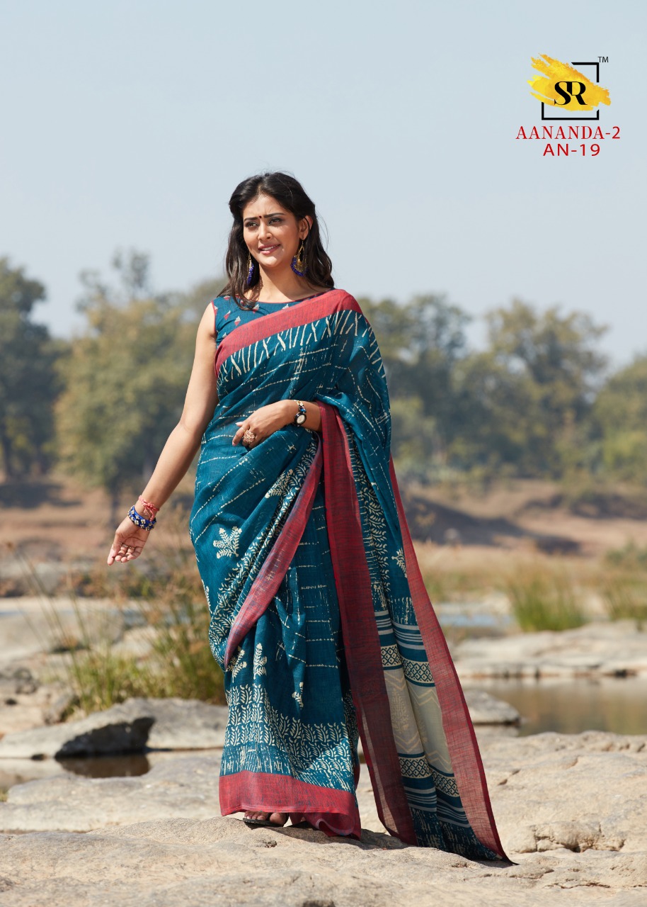 Sr Aananda Vol 2 New Stylish Linen With Print Casual Wear Saree Online Shopping