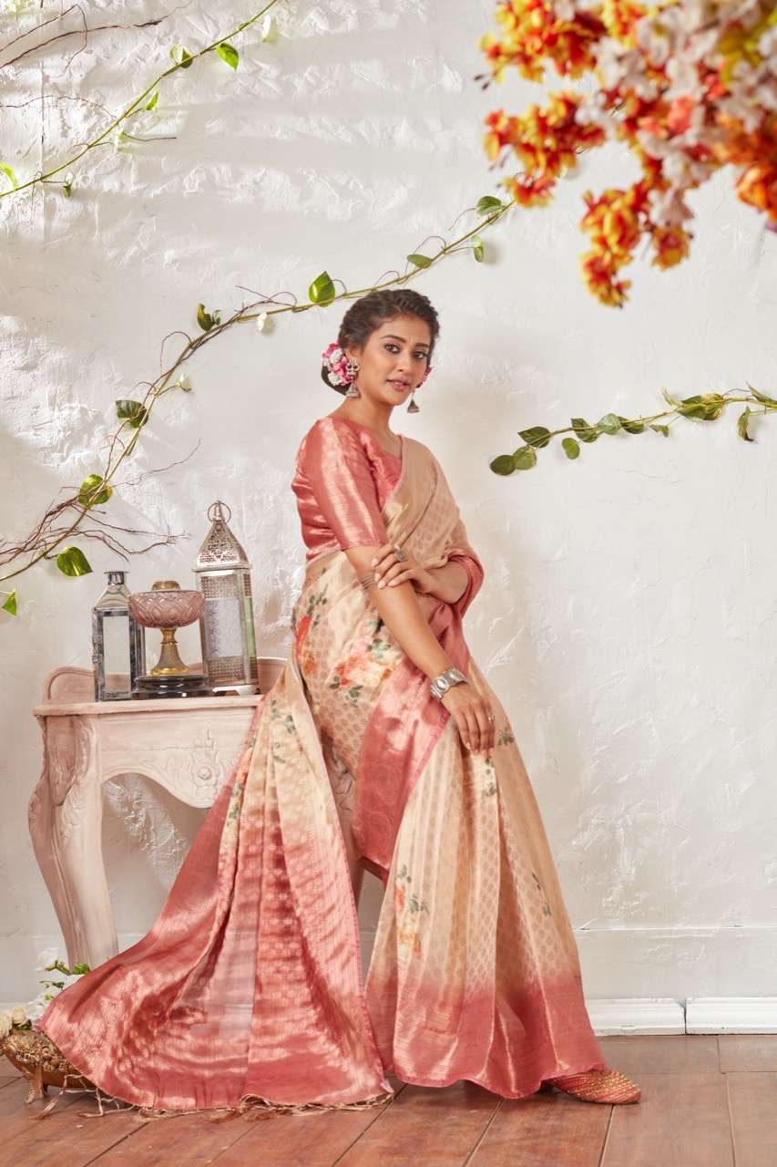 sr brand kavya organza weaving digital saree authorized supplier in surat market 