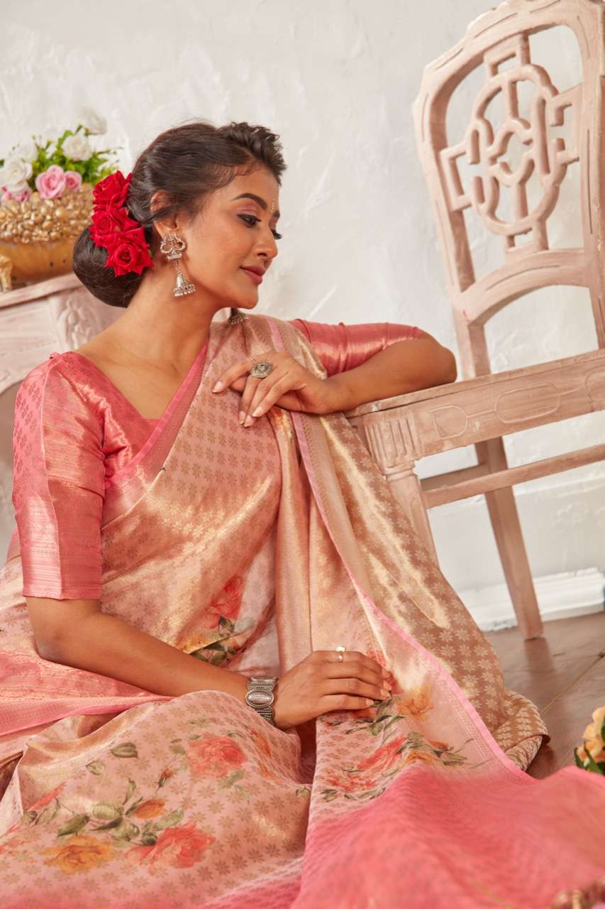 sr brand kavya organza weaving digital saree authorized supplier in surat market 