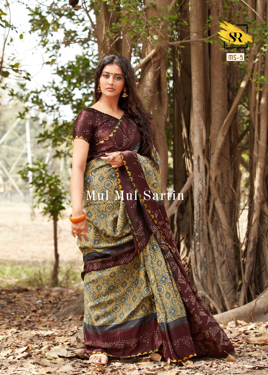 Sr Present Mul Mul Sartin New Printing Style Mul Sartin Saree Online Catalogs Collection