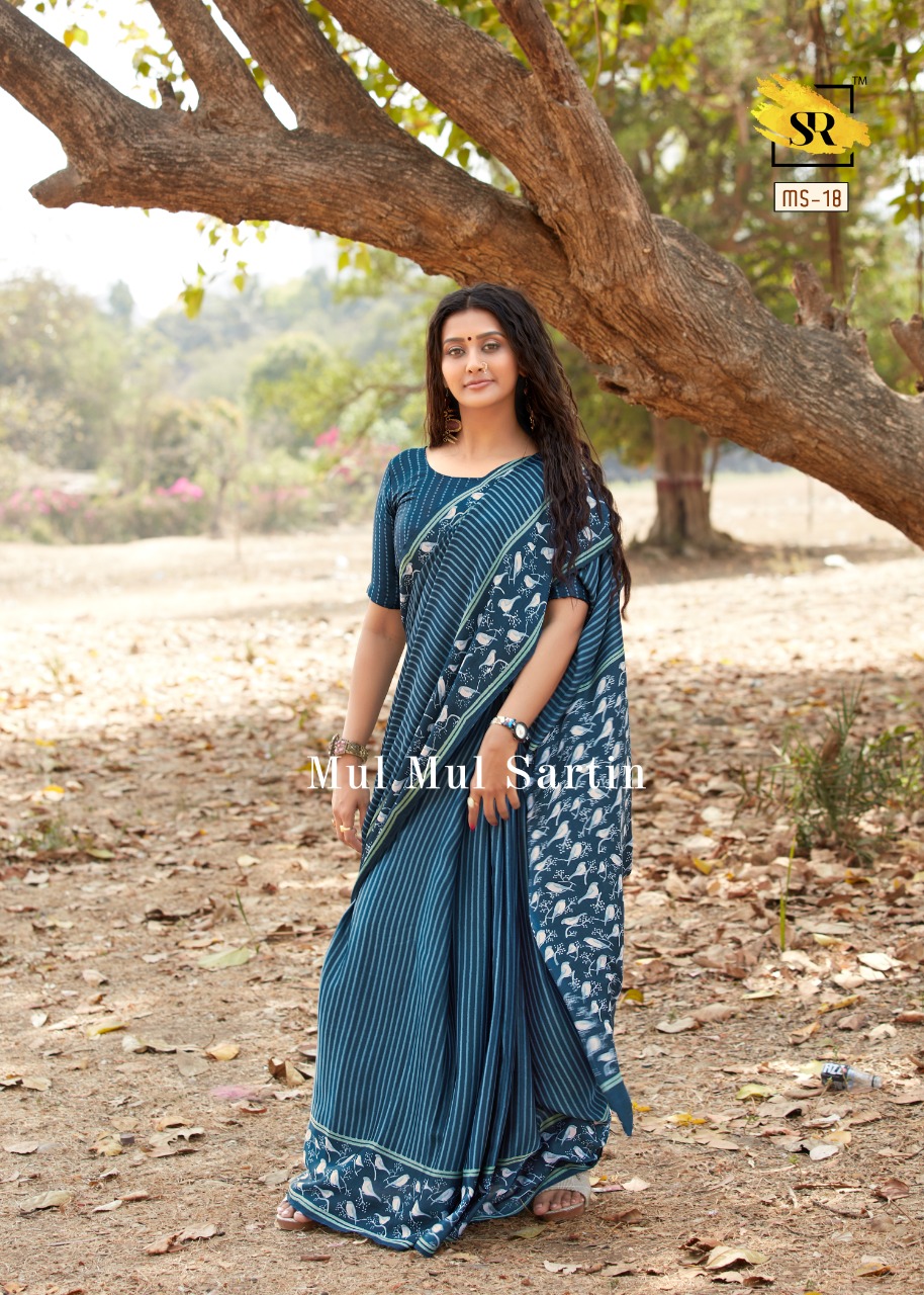 Sr Present Mul Mul Sartin New Printing Style Mul Sartin Saree Online Catalogs Collection