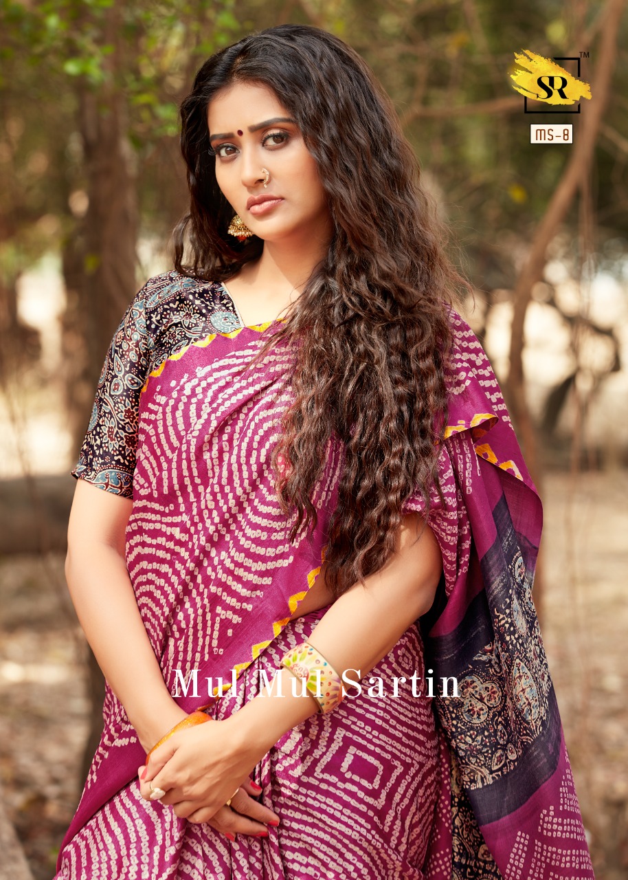 Sr Present Mul Mul Sartin New Printing Style Mul Sartin Saree Online Catalogs Collection