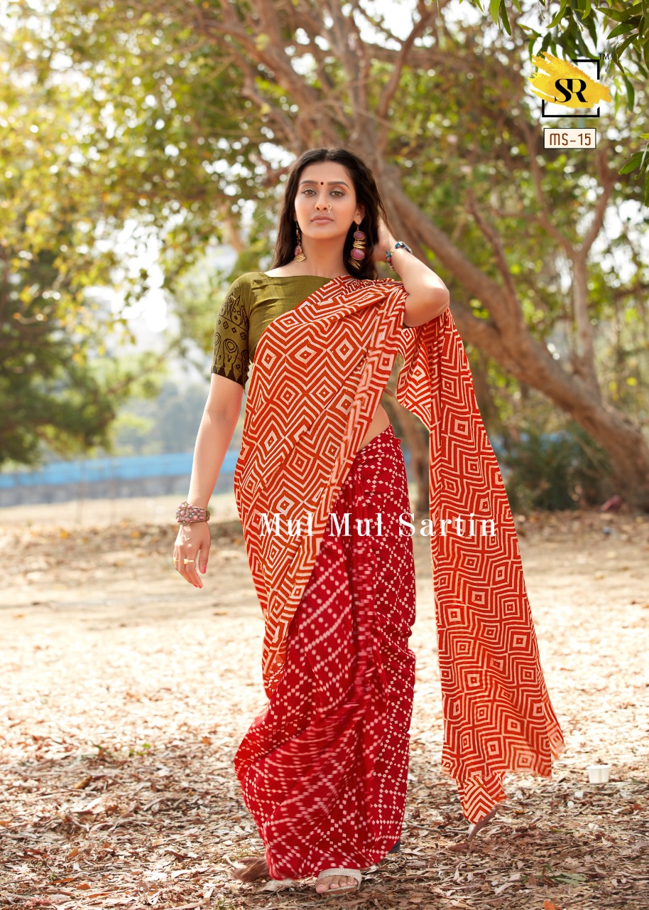 Sr Present Mul Mul Sartin New Printing Style Mul Sartin Saree Online Catalogs Collection