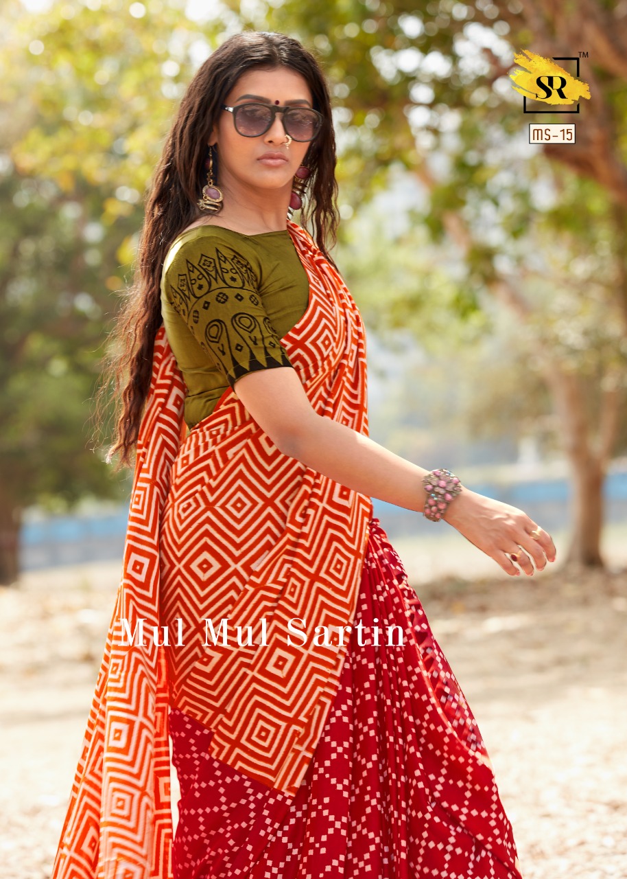 Sr Present Mul Mul Sartin New Printing Style Mul Sartin Saree Online Catalogs Collection