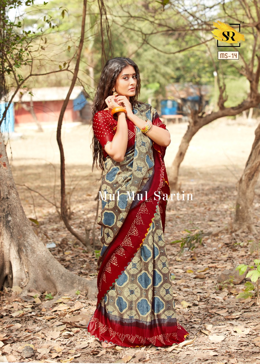 Sr Present Mul Mul Sartin New Printing Style Mul Sartin Saree Online Catalogs Collection