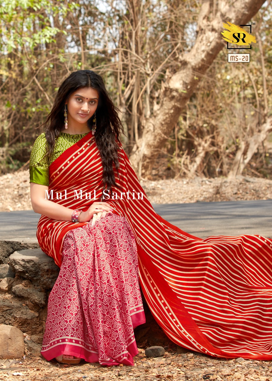 Sr Present Mul Mul Sartin New Printing Style Mul Sartin Saree Online Catalogs Collection