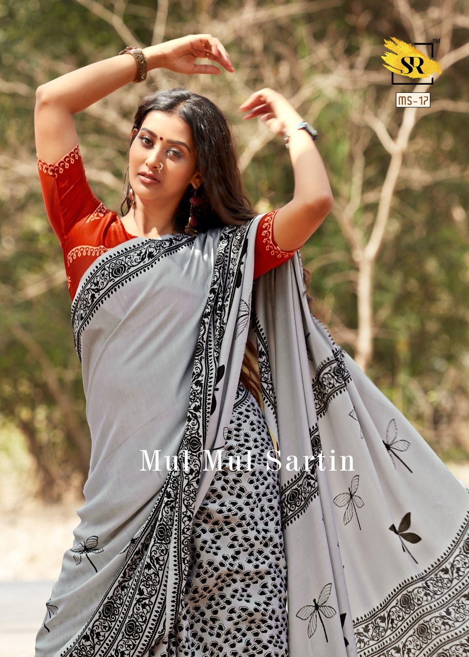 Sr Present Mul Mul Sartin New Printing Style Mul Sartin Saree Online Catalogs Collection