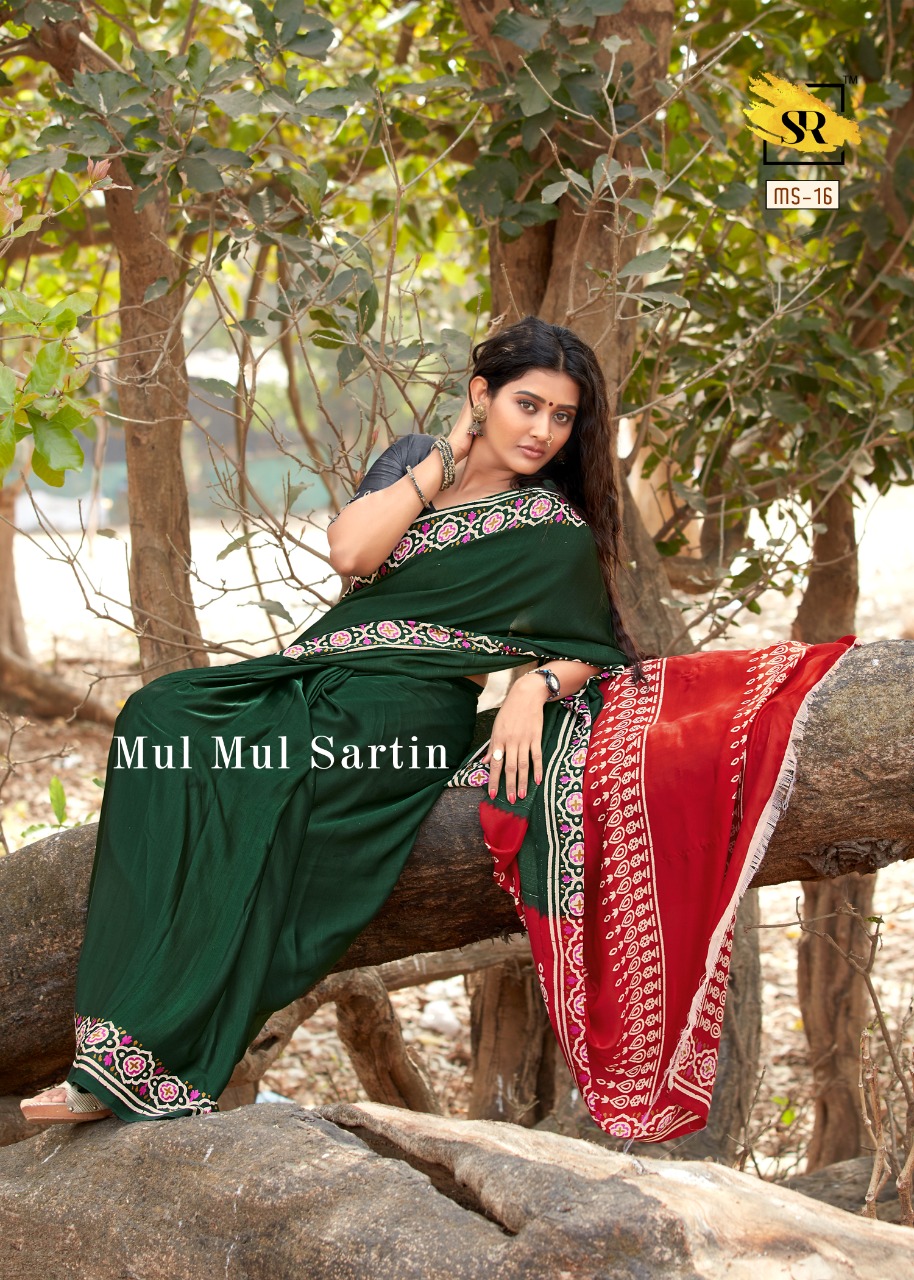 Sr Present Mul Mul Sartin New Printing Style Mul Sartin Saree Online Catalogs Collection