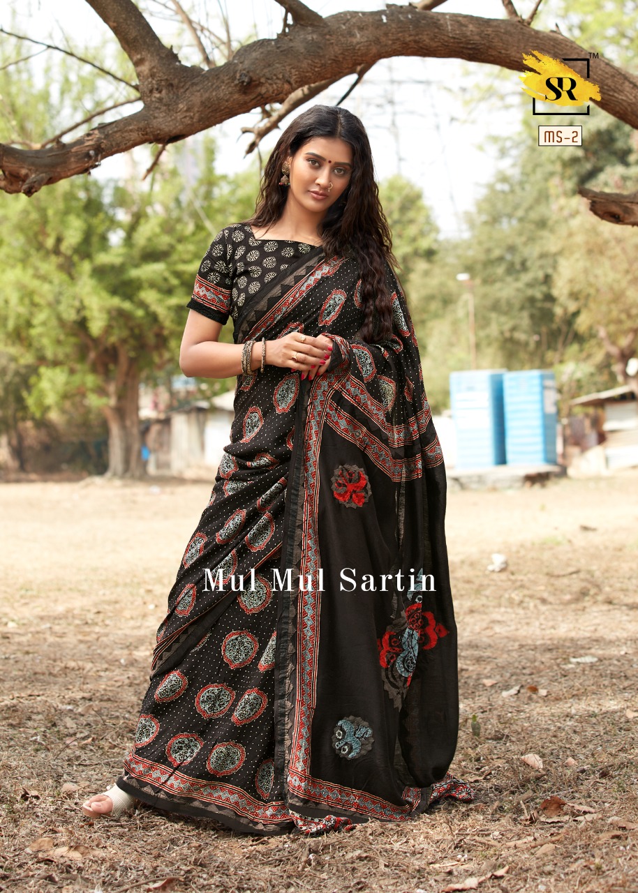 Sr Present Mul Mul Sartin New Printing Style Mul Sartin Saree Online Catalogs Collection