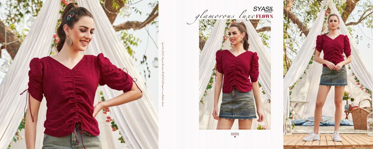 syasii present summer beauty designer girls jeans short top short kurtis