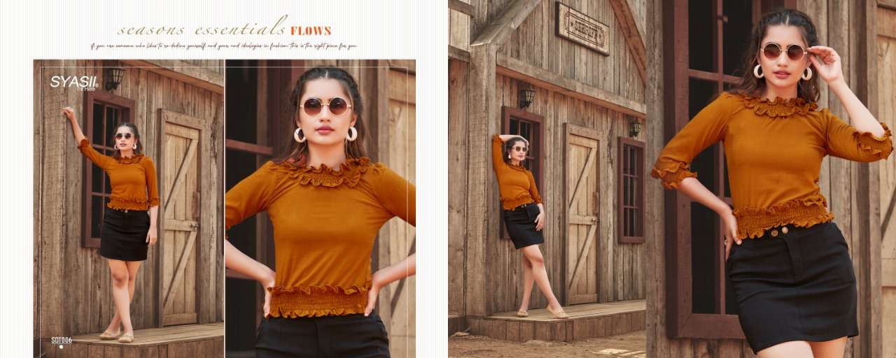 syasii present summer beauty designer girls jeans short top short kurtis