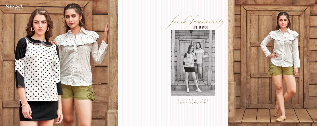 syasii present summer beauty designer girls jeans short top short kurtis