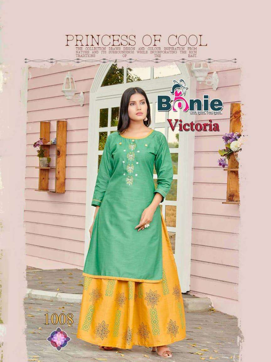 victoria by bonie heavy rayon kurti with skirt Catalog Collection Wholesaler Lowest Best Price In Ahmedabad Surat Chennai India Uk Usa Malaysia Singapore Canada Australia