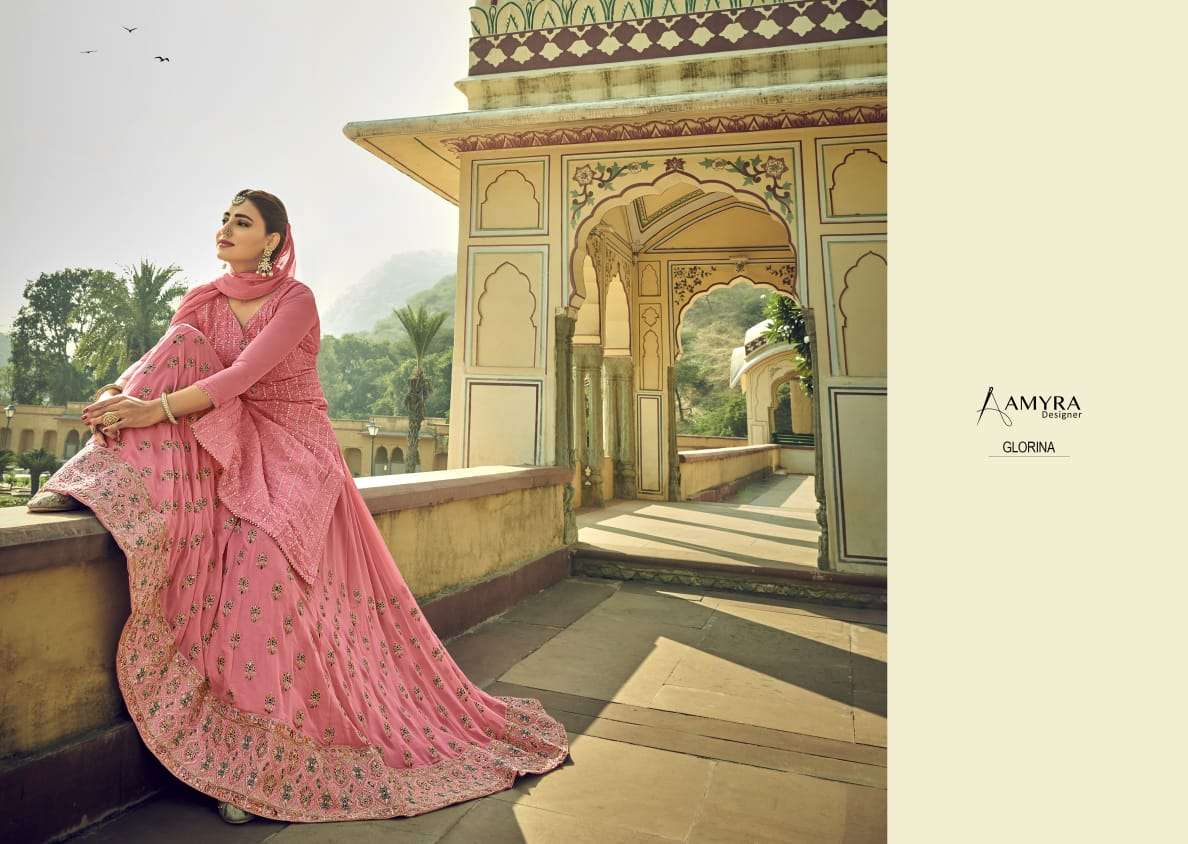 amyra glorina georgette lehenga style rich and beautiful suits
